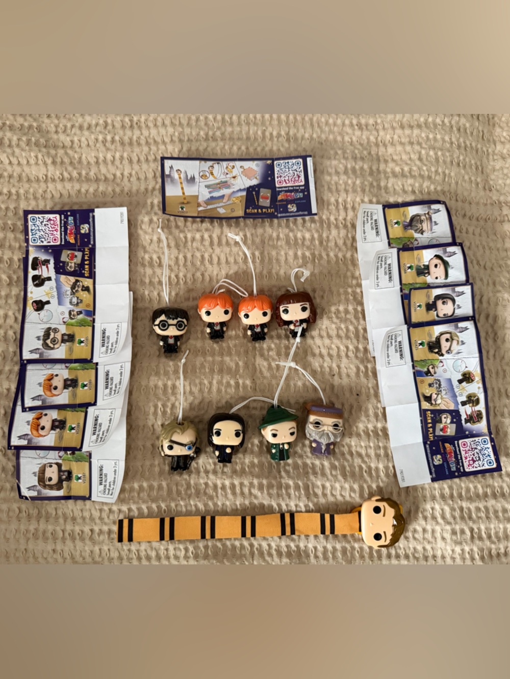 Funko Yellow Strap with Beige and Green Character Keychains